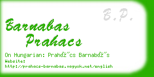 barnabas prahacs business card